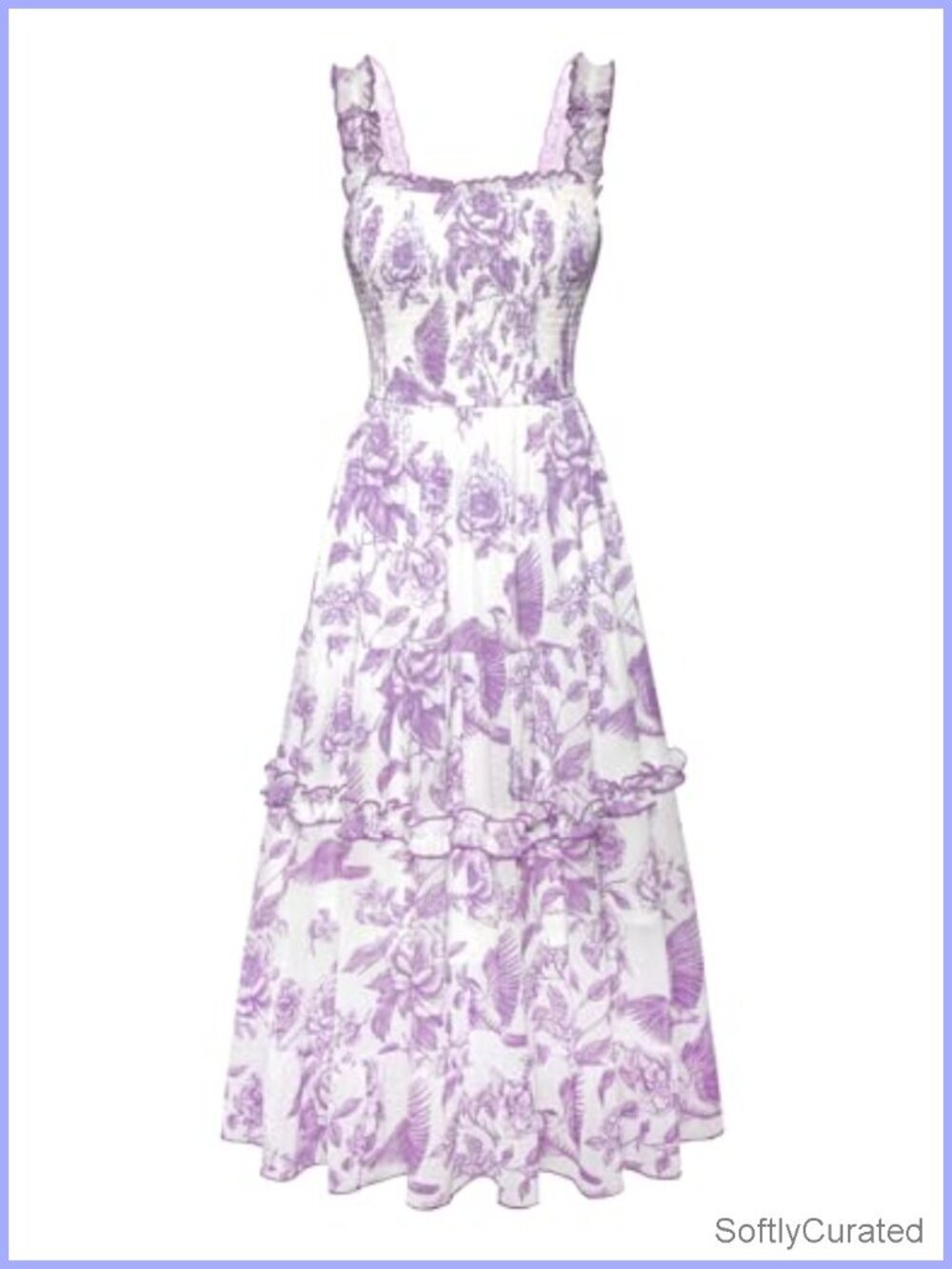 Flowy Floral Sundress with Pockets Smocked Bodice Square Neck Maxi